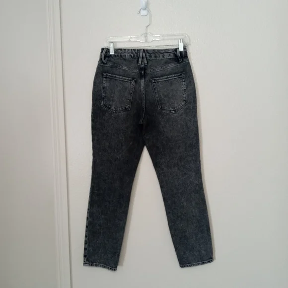 GOOD AMERICAN classic straight leg charcoal skinny Jeans mid-high rise NWOT - Picture 7 of 12